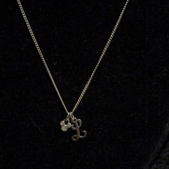 Gold tone necklace initial L Micky Mouse charm. - Picture 1 of 3